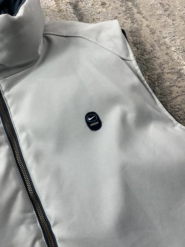 Vintage Retro 00’s y2k Nike Reversible Swoosh Embroidered Blue Navy Body Warmer – photo 3